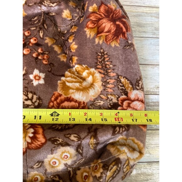 Vintage 70s Boho Floral Carpet Bag Retro Velour Purse 17" w/Wood Handles - Picture 13 of 14